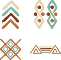 Abstract African Shape In Different Shape. Isolated On White Background. Vector Illustration Set.