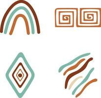 Abstract African Shape In Different Shape. Isolated On White Background. Vector Illustration Set.