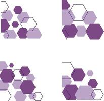 Hexagonal Corner Shape In Modern Abstract Design. Isolated Vector Set.