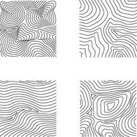 Topography Pattern Square In Abstract Design. Vector Illustration Set.