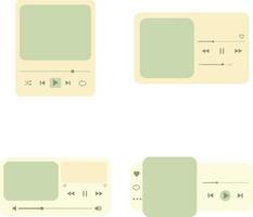 UI Music Player With Interface Design. Isolated On White Background. Vector Illustration Set.