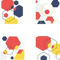 Hexagonal Corner Shape With Simple Shape. Isolated Vector Set.