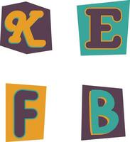 Ransom Note Cut Alphabet In Different Typeface. Isolated Vector Set.