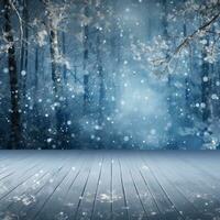 a blue floor with snowflakes on it photo