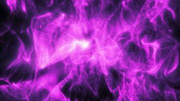 Abstract purple waves and smoke from particles of energy magical bright glowing liquid, background video