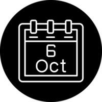 October 6 Vector Icon