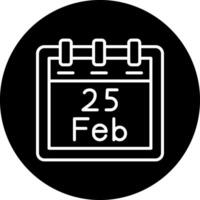 February 25 Vector Icon