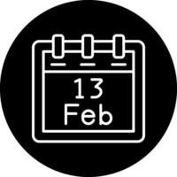 February 13 Vector Icon