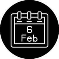 February 6 Vector Icon