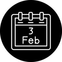 February 3 Vector Icon