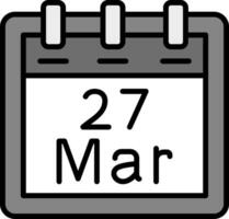 March 27 Vector Icon