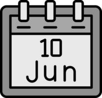 junio 10 vector icono