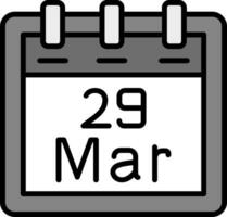 marzo 29 vector icono