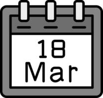 marzo 18 vector icono