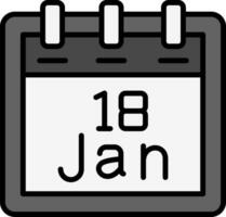 enero 18 vector icono