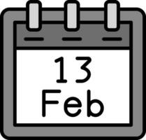 febrero 13 vector icono