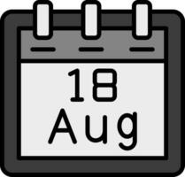 August 18 Vector Icon