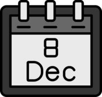 diciembre 8 vector icono