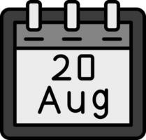 August 20 Vector Icon