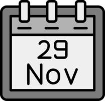 noviembre 29 vector icono
