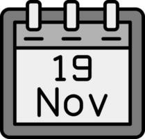noviembre 19 vector icono