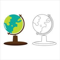 Globe outline with Clipart vector