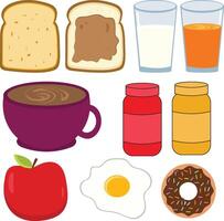 desayuno comida clipart vector conjunto