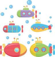 Submarine Clipart Design Under Sea vector