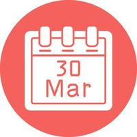 marzo 30 vector icono