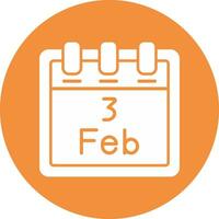 February 3 Vector Icon