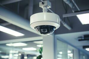 Review of surveillance cameras. Security concept. Face recognition. photo
