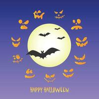 Happy Halloween banner or party invitation background with bats and ghosts . Vector illustration. Vector illustration. Vector illustration