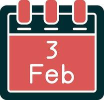 February 3 Vector Icon