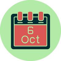 October 6 Vector Icon