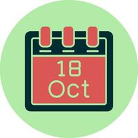 October 18 Vector Icon