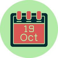 October 19 Vector Icon