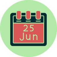 June 25 Vector Icon