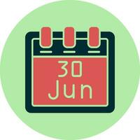 junio 30 vector icono