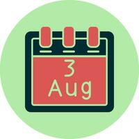 August 3 Vector Icon