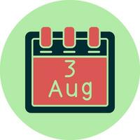 August 3 Vector Icon