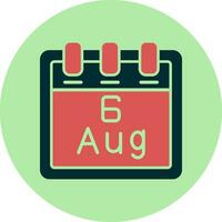 August 6 Vector Icon