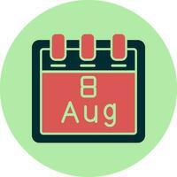 August 8 Vector Icon