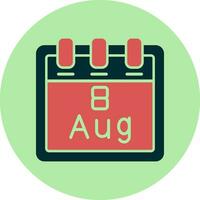 August 8 Vector Icon