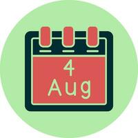 August 4 Vector Icon