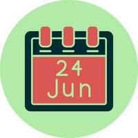 June 24 Vector Icon