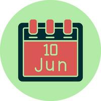 junio 10 vector icono