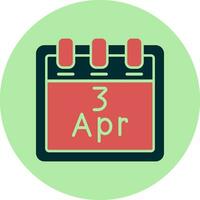 April 3 Vector Icon