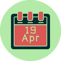 April 19 Vector Icon