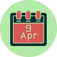 abril 9 9 vector icono