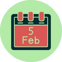 February 5 Vector Icon